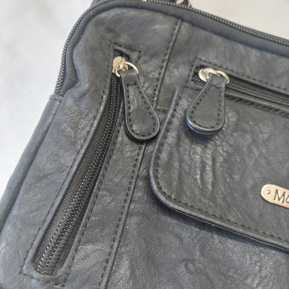 Women's MultiSac Zippy Crossbody Bag Black Silver Tone - Picture 4 of 14